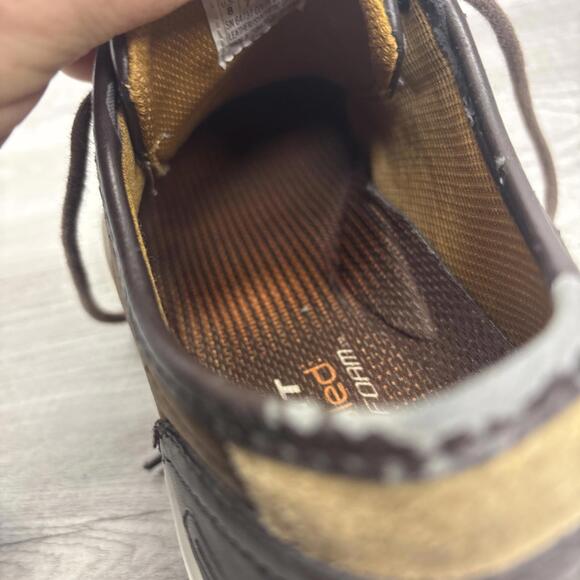 Men Sz 8 Skechers Porter Ressen Dark  Brown Leather Lace Up Sneaker 64737 - Picture 8 of 16